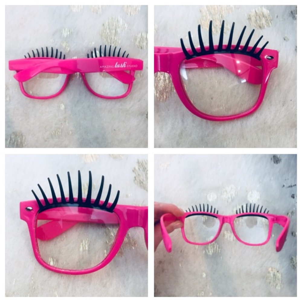 👓 Pink EyeLash Glasses 👓 - Picture 2 of 6