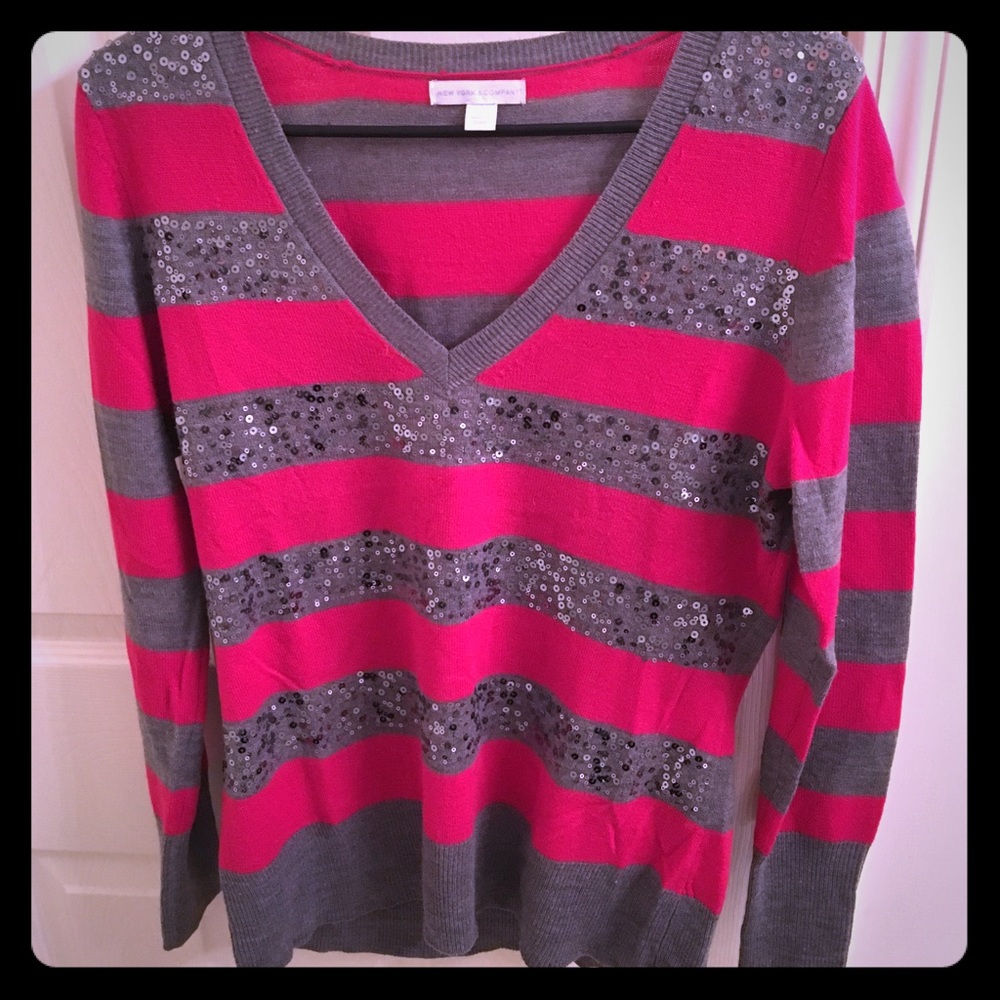 PRICE DROP! New York & Co Sequin Stripe Sweater