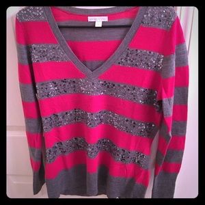 PRICE DROP! New York & Co Sequin Stripe Sweater
