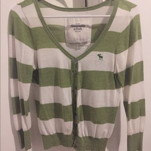Abercrombie & Fitch Green & White Cardigan XL