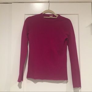 Fuschia cashmere J Crew crewneck sweater