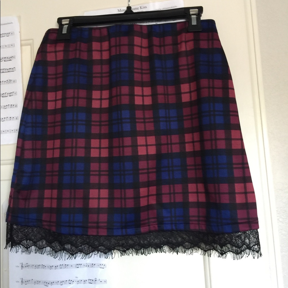 Plaid and Lace Skirt