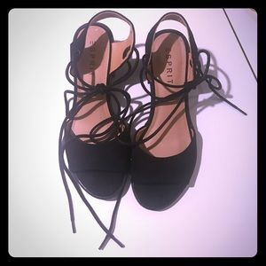 Esprit suede black heels