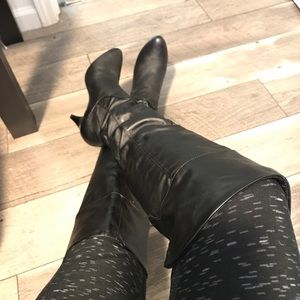 Black knee high boots
