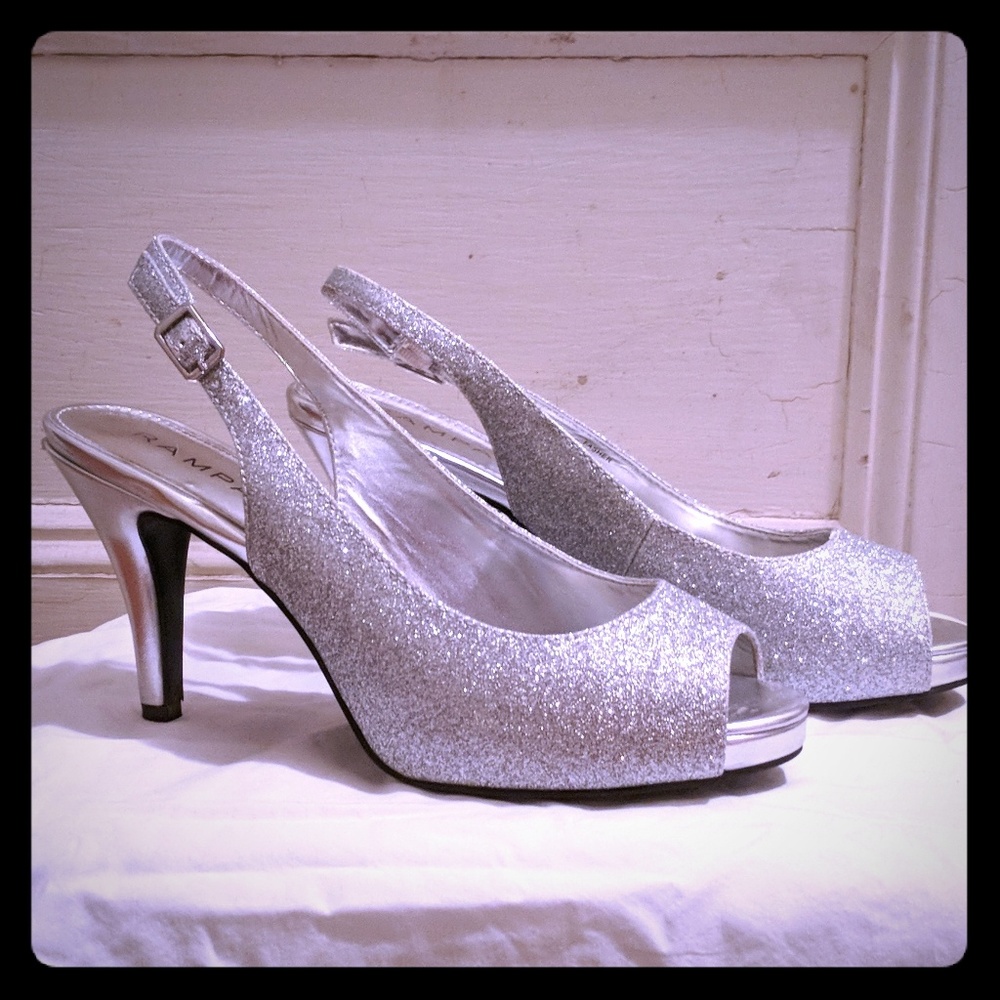 Silver Sparkle Heels