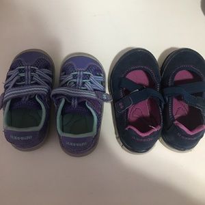 2 pairs size 4 toddler girl shoes