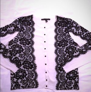 White House Black Market Cardigan lace detail, XL