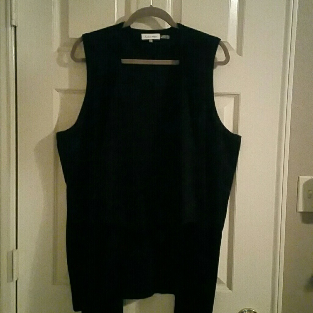 Calvin Klein vest, faux suede front