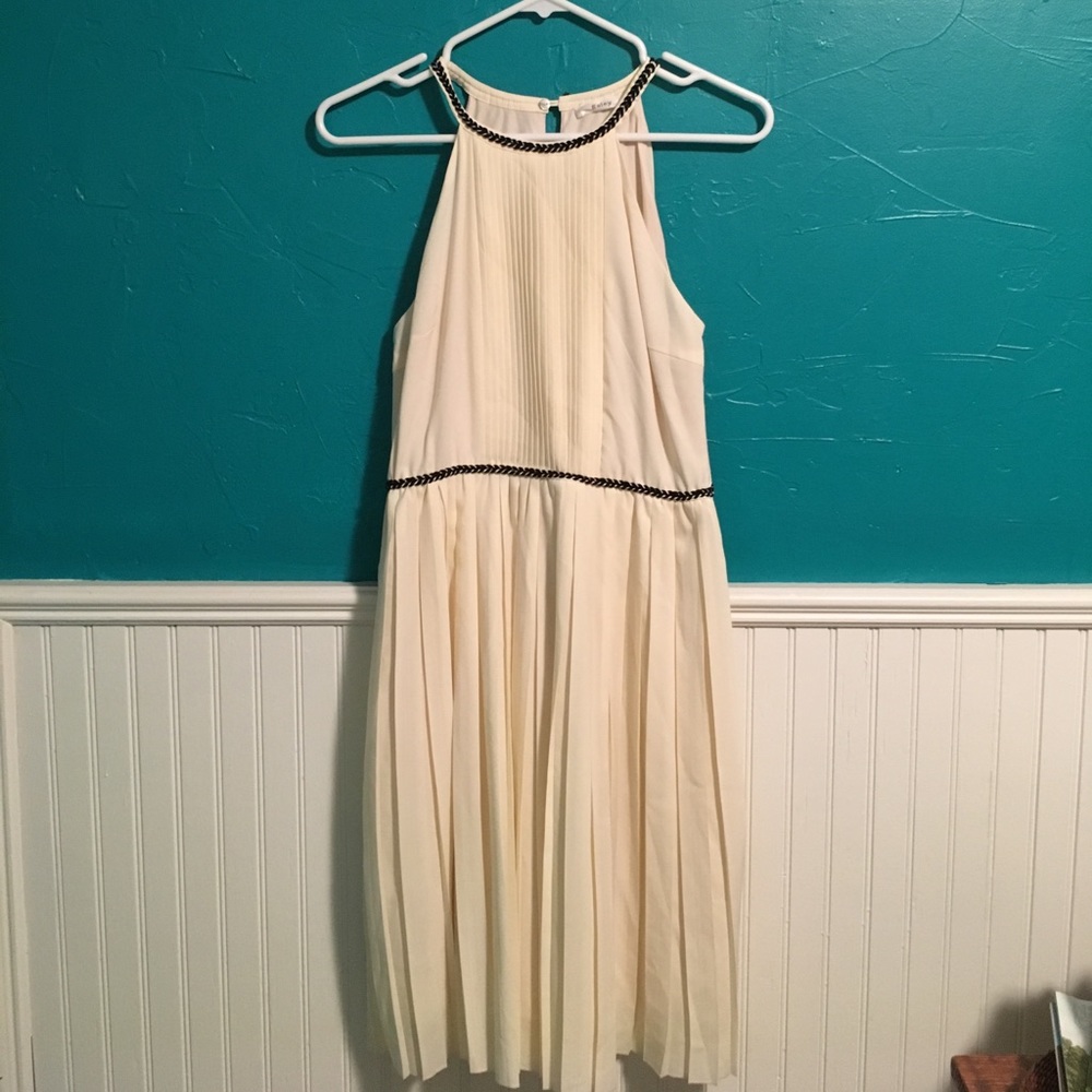 Cream pleated dress