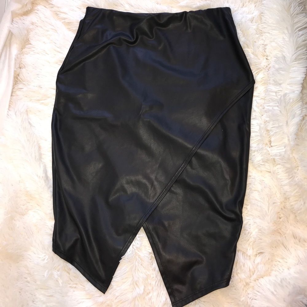 Black leather skirt