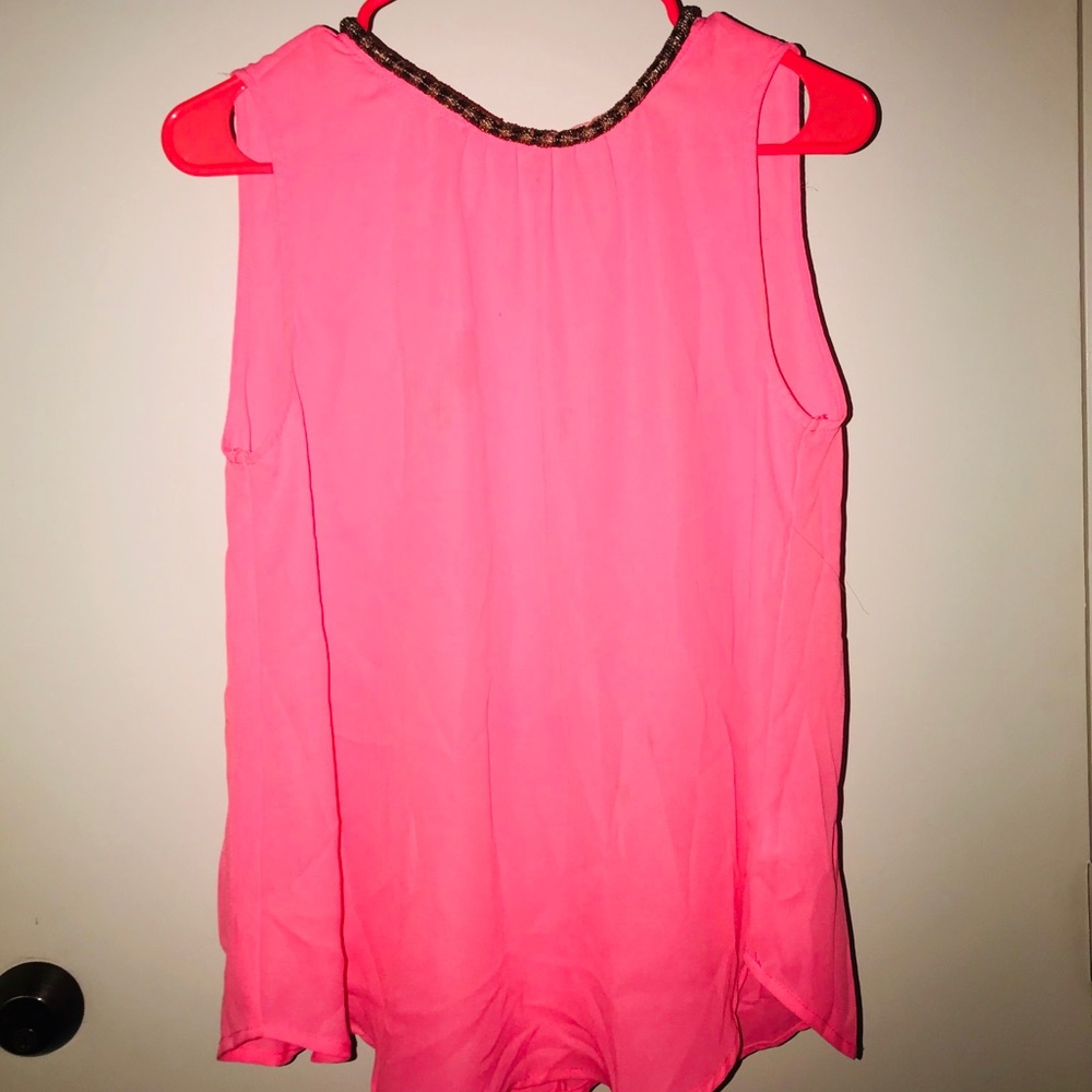 Hot pink top with detailed collar