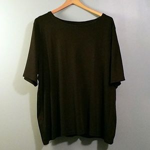 Lane Bryant Black Knit Scoop Neck Top Tee