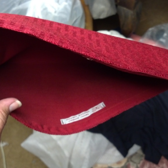 NWT Red textured clutch with magnetic snap closure - Picture 2 of 4