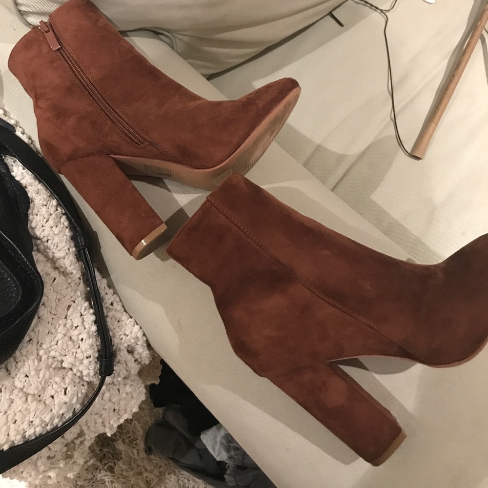 Brown fall ankle booties