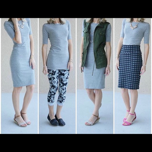 NWT LuLaRoe Julia Bodycon Dress Blue & Gray XSmall - Picture 8 of 8