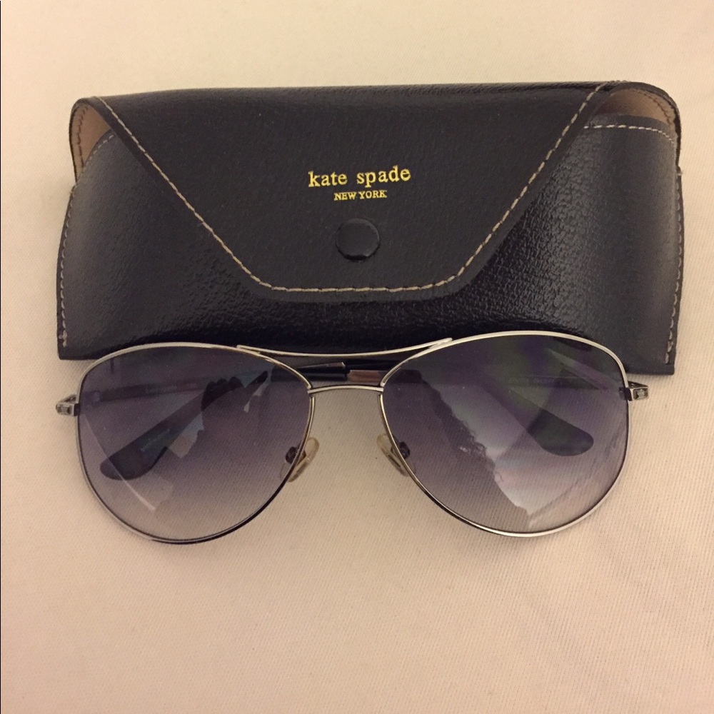 Kate Spade sunglasses w/ trapezoid embellishment
