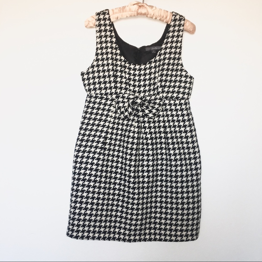 Houndstooth Tank Party Dress with Bow