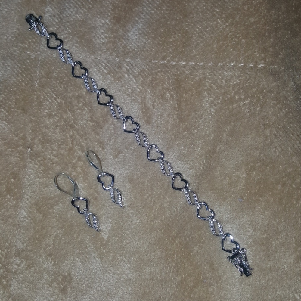 Sterling silver bracelet and earrings