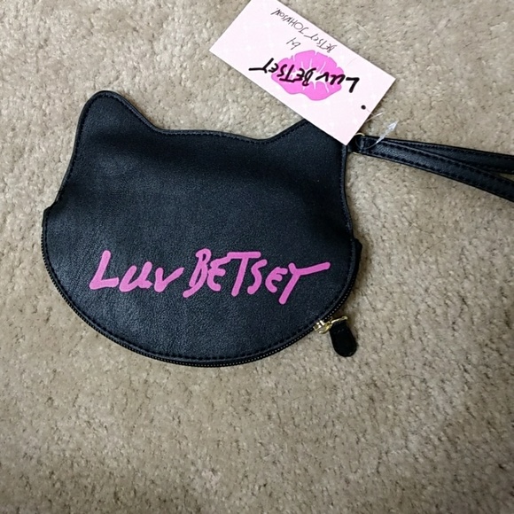 ** Betsey Johnson black cat coin purse - Picture 2 of 4