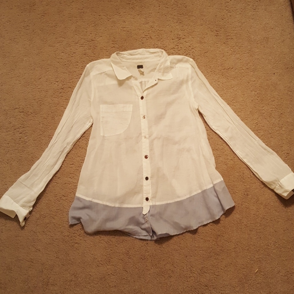 Button up blouse (color block)