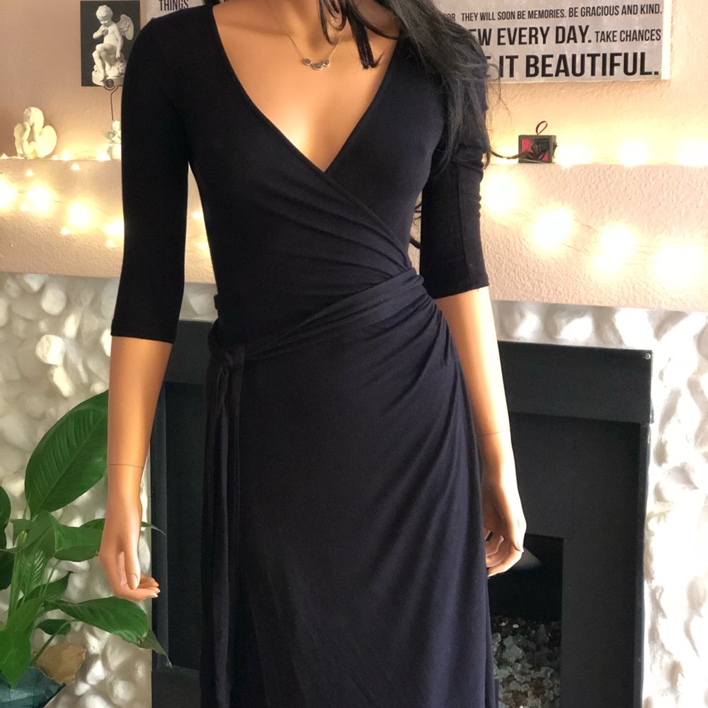 Nordstrom Rack Black wraparound Dress NWT