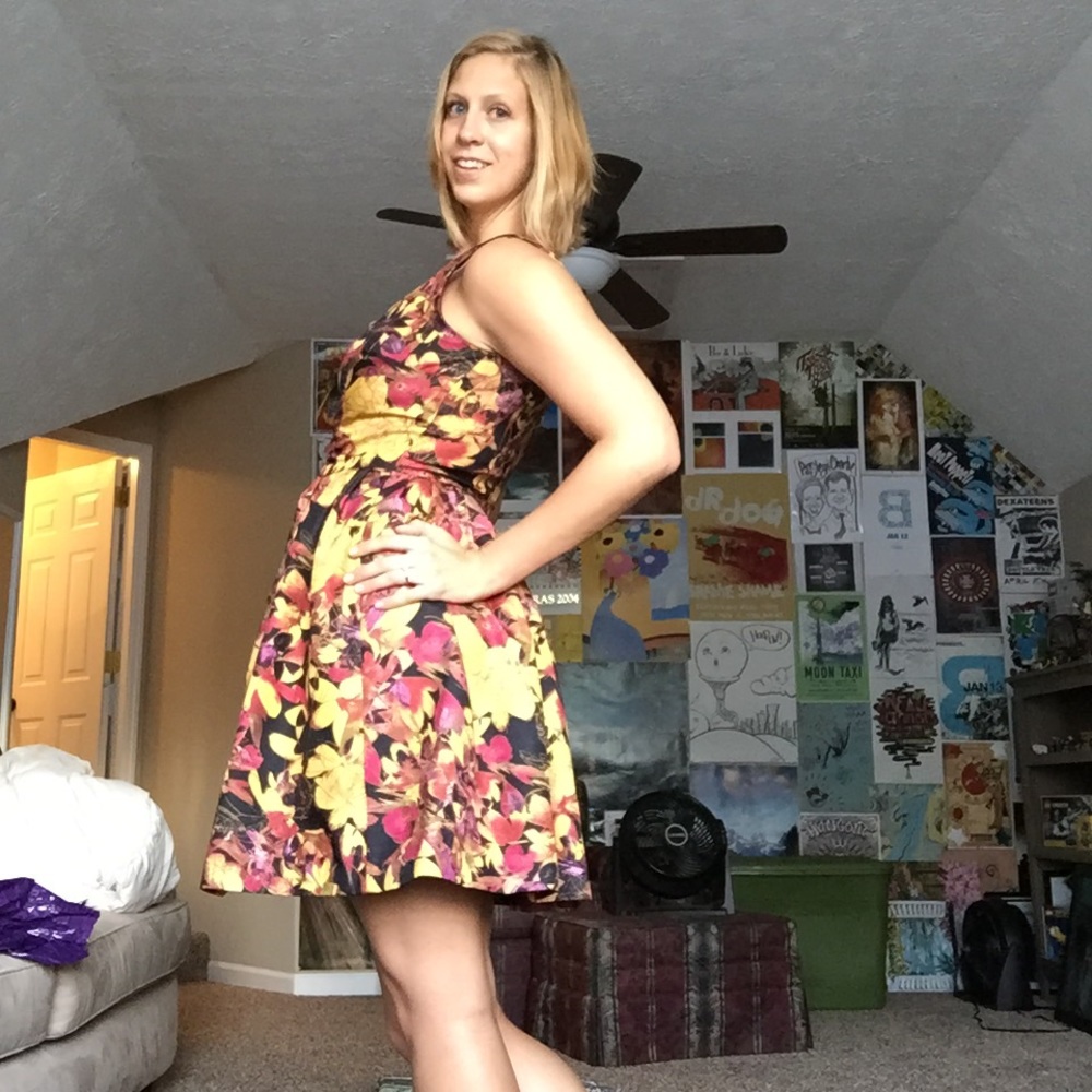 Cute Fall Colorful Cocktail Dress