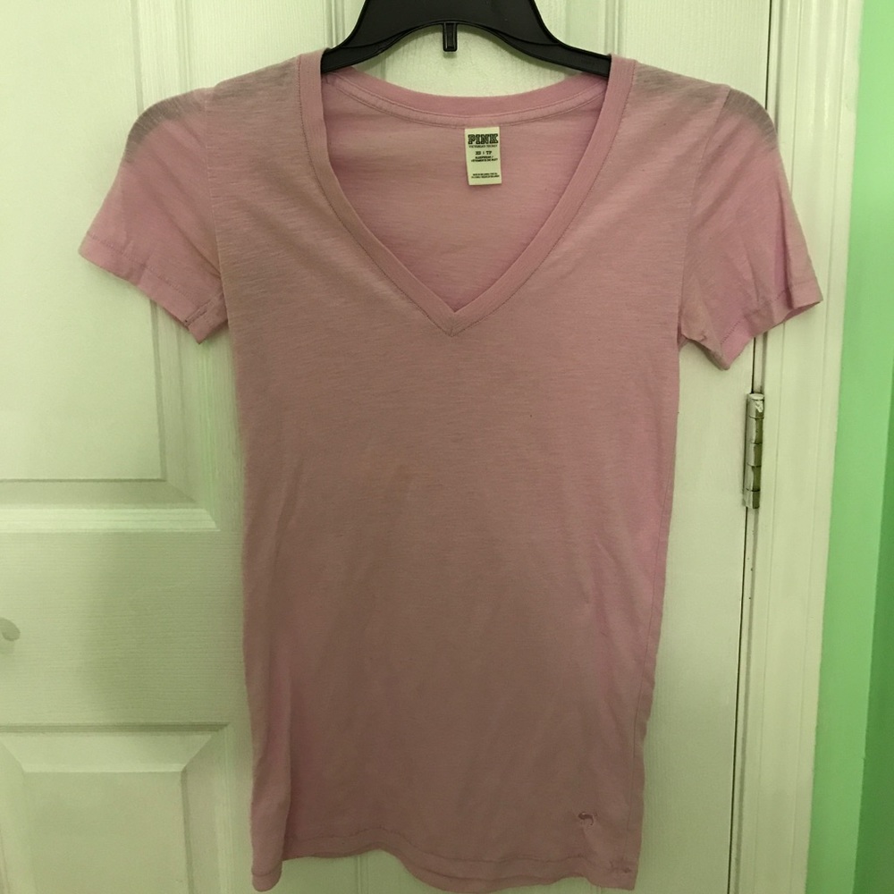 PINK V-neck tee