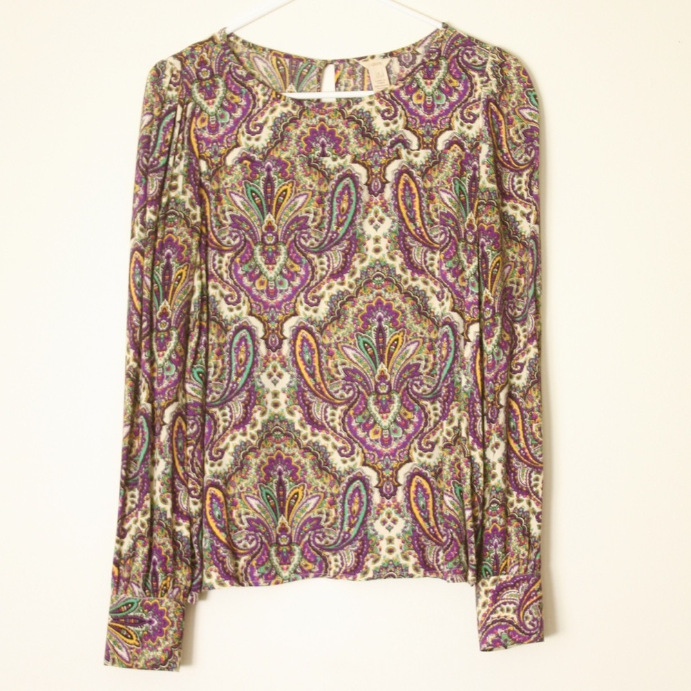 J.Crew Royal Paisley Print Pattern Blouse