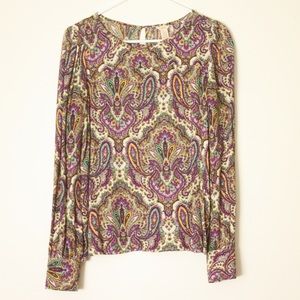 J.Crew Royal Paisley Print Pattern Blouse
