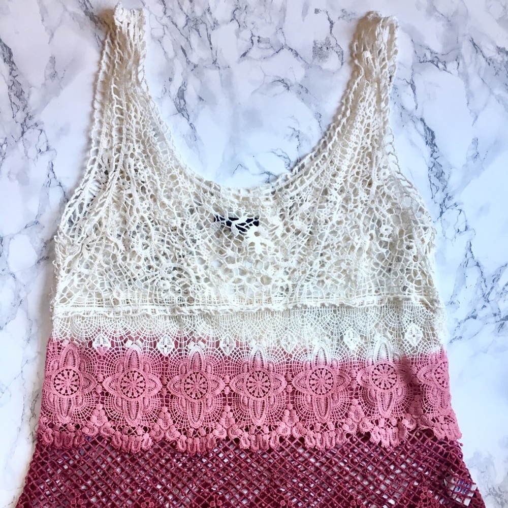 Moving sale! AEO Ombre Dip Dye Crochet Tank - Picture 3 of 5