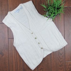 XL Sweater Vest with Heart Detailing Gold Buttons