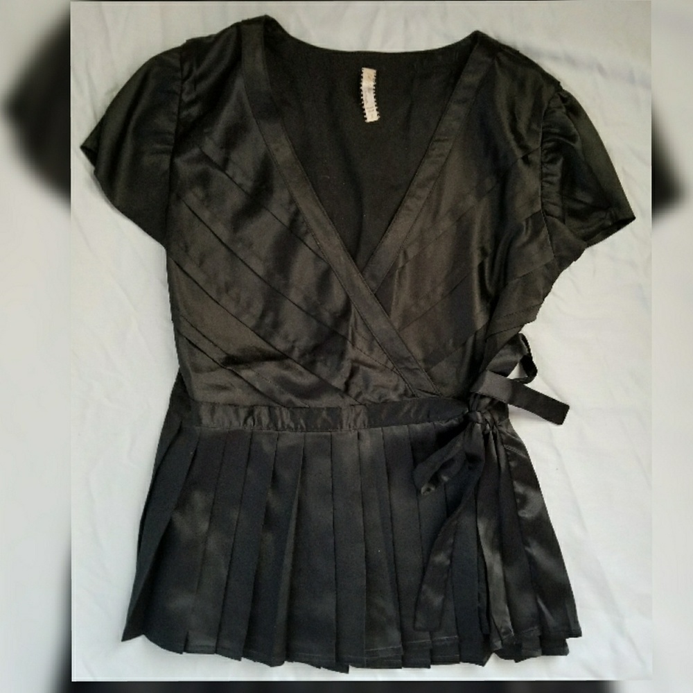 Black Wrap Blouse
