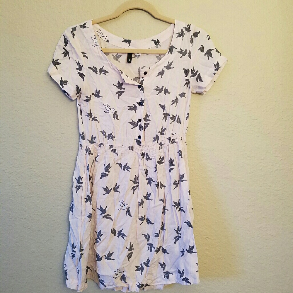 H&M bird print dress w/pockets
