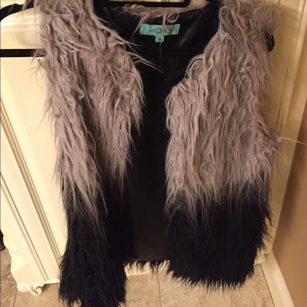 Ombré fur vest