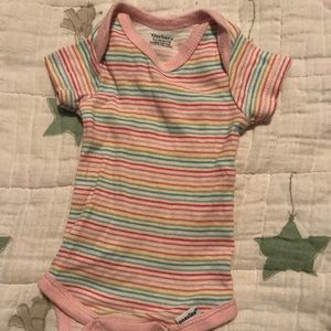 Multicolored striped 0-3 months onesie