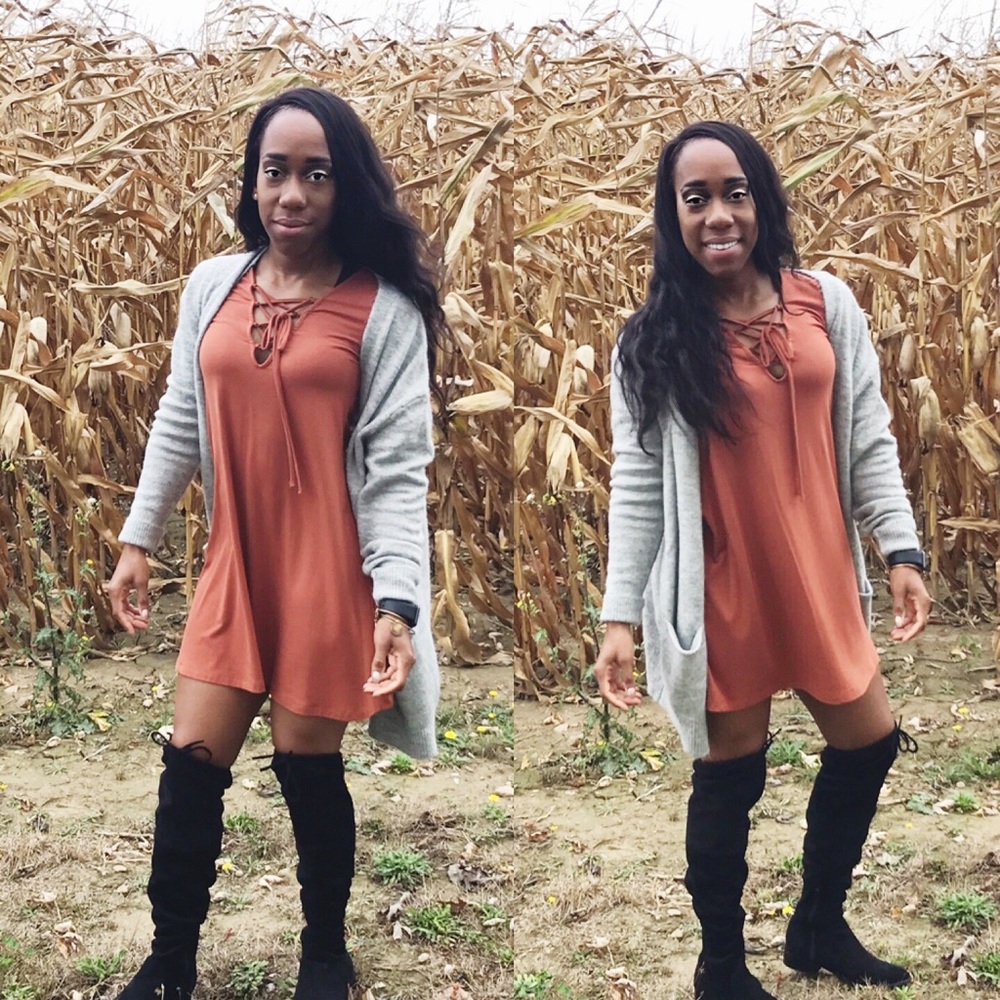 Knee high black boots!