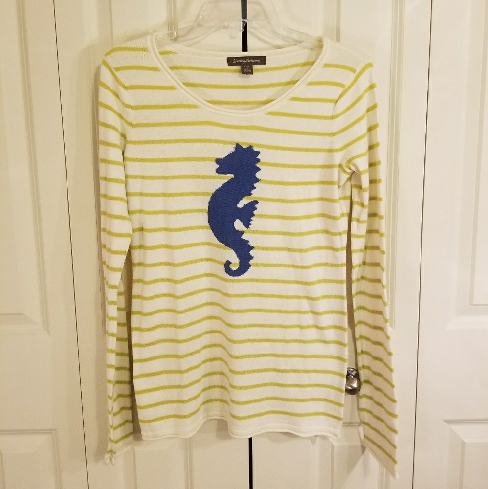 Tommy Bahama Seahorse Long Sleeve Crew Sweater SzS