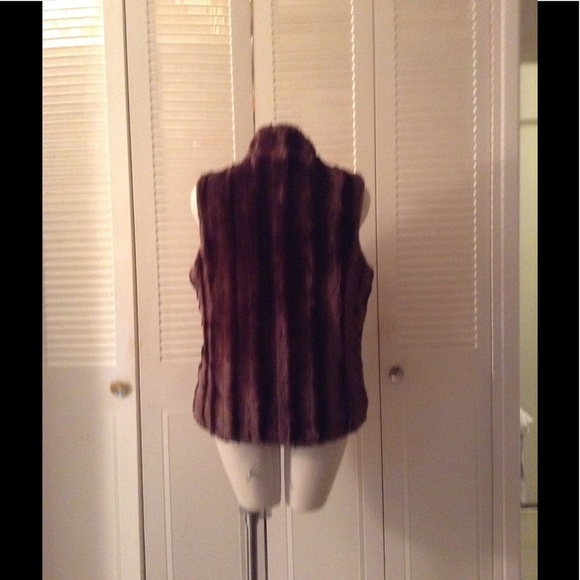Brown Faux Touch Of Mink Vest - Picture 2 of 2