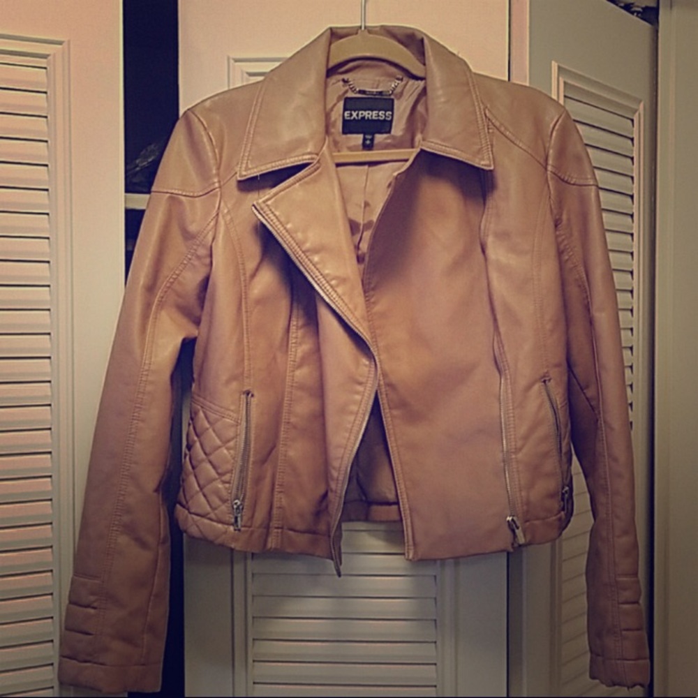 Tan leather jacket