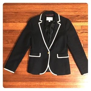 Banana Republic navy tipped blazer