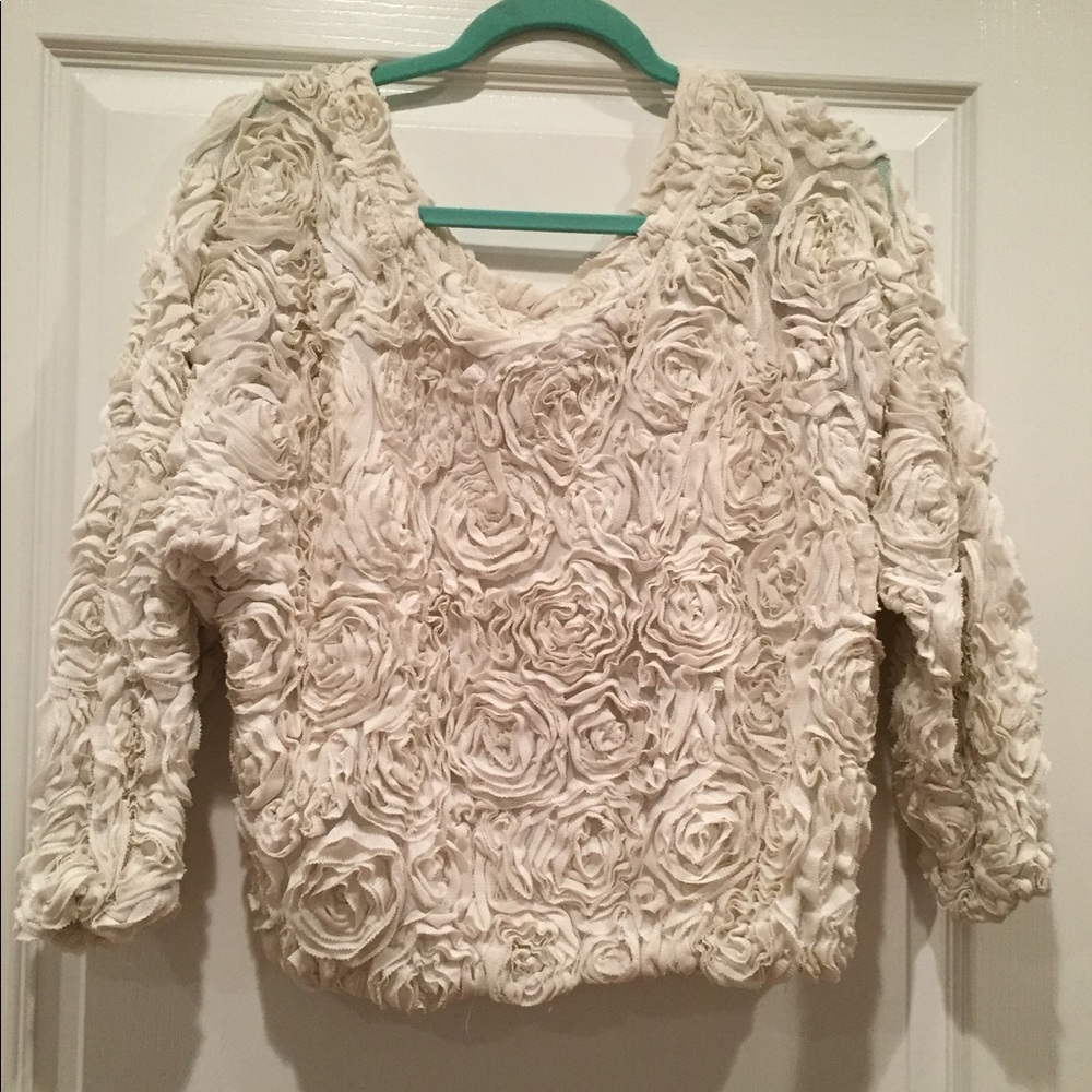 American apparel white floret sweater
