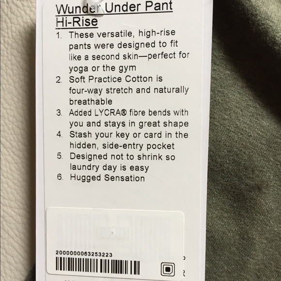NWT HFTG LULULEMON WUNDER UNDER PANT HIGH RISE 10 - Picture 7 of 8