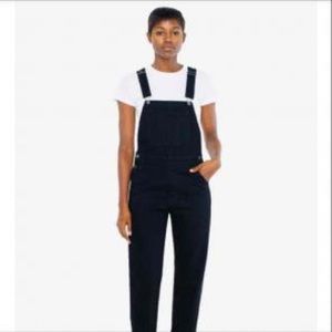American Apparel Black Denim Overalls Size Small