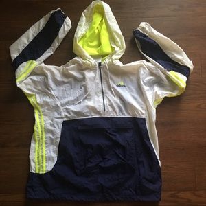 Addidas White Green Windbreaker