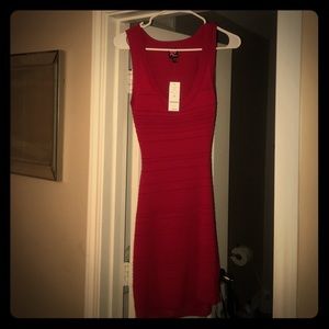 Sexy Red Keyhole Backless Bebe Dress