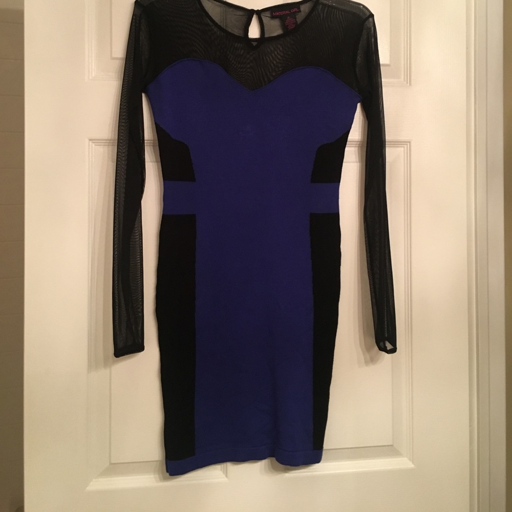 Material Girl dress with sheer top & sleeves