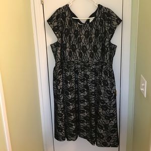 ModCloth Black Lace w/ Nude underlay Dress size 4X