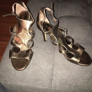 Nine West gold gladiator style heels