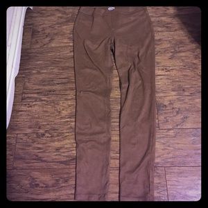 Brown suede jeggings