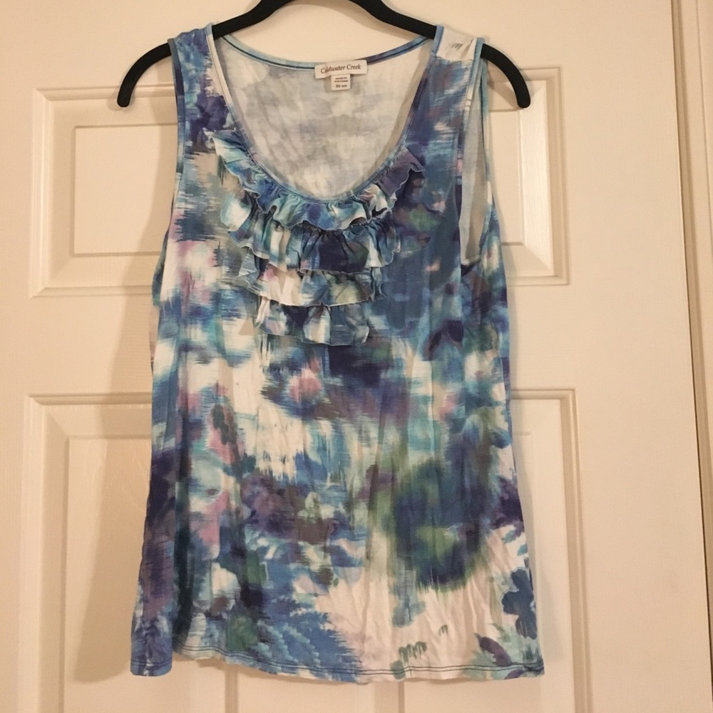 Cold water Creek ruffle front tank